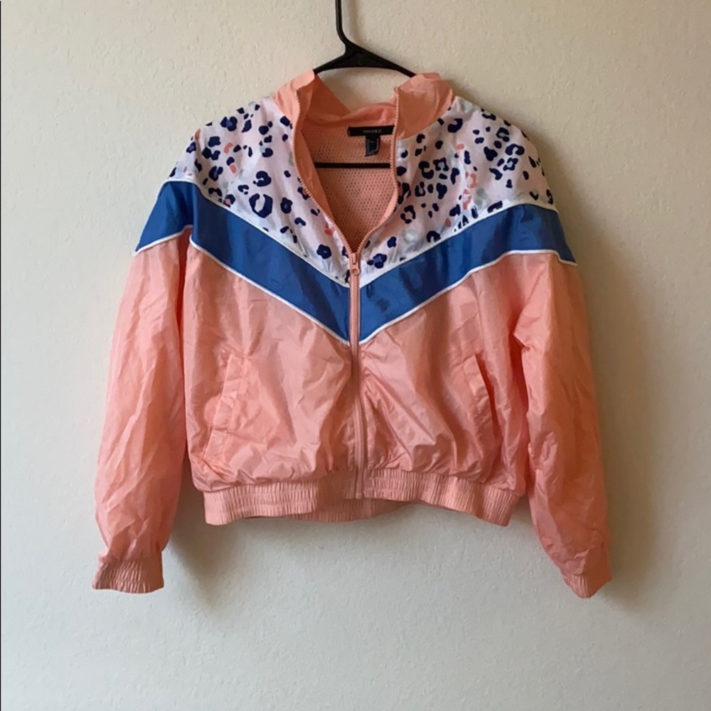 Pink, blue, animal pattern jacket